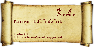 Kirner Lóránt névjegykártya