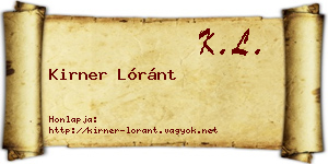 Kirner Lóránt névjegykártya