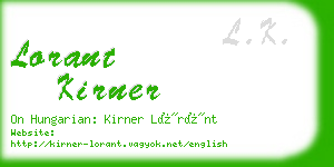 lorant kirner business card